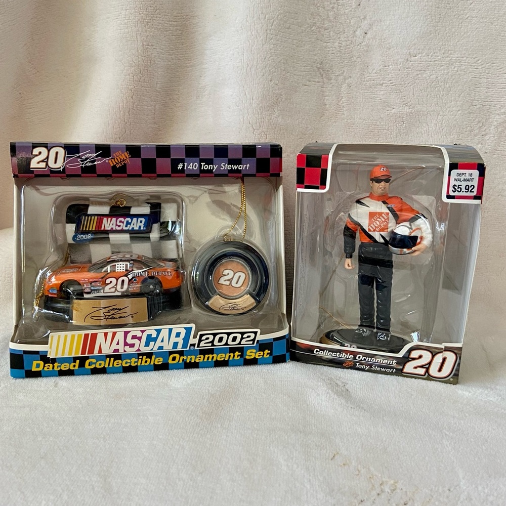 Tony Stewart Home Depot Christmas Ornaments - set of 2
